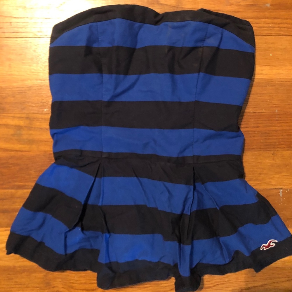 Hollister size small blue striped peplum